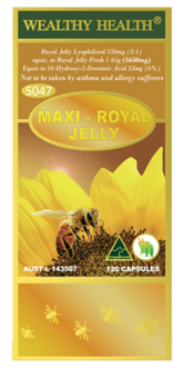Wealthy Health Maxi Royal Jelly 1650mg 120 Capsules